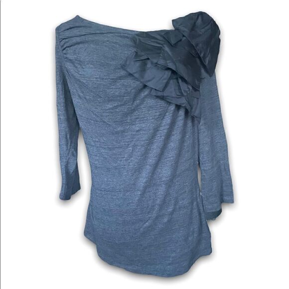 Anthropologie Deletta | NWT Volante bow top Heathered grey with black bow Size M - Picture 1 of 8